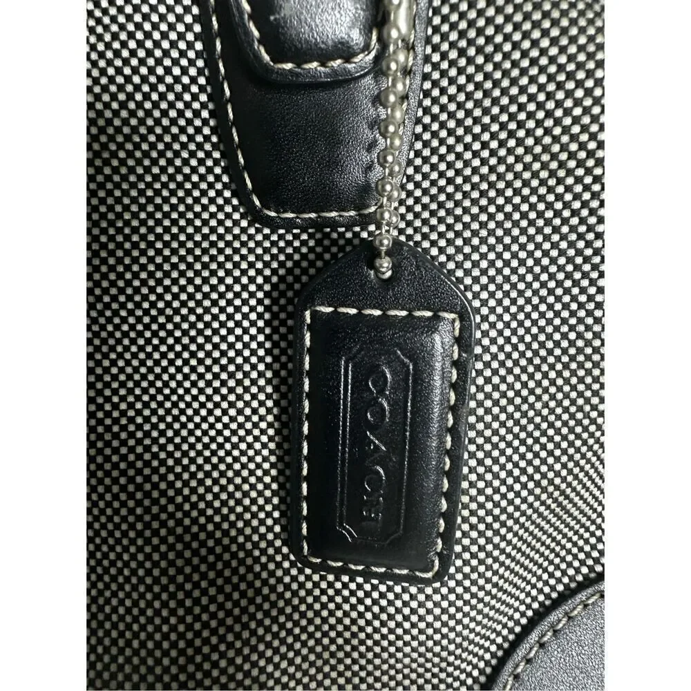 Coach Black and White Bucket Bag LO43-1842 Canvas Leather Black